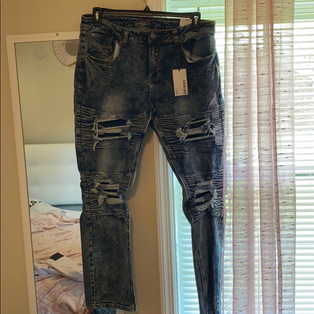 Dark blue jeans